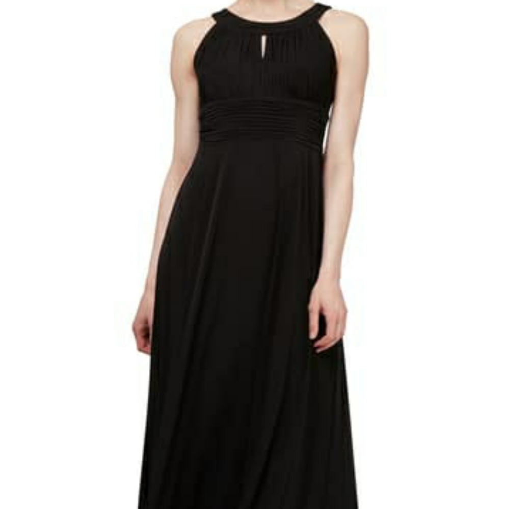 Long floor length black dress. SLNY